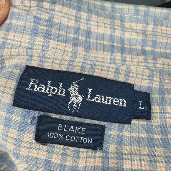 Ralph Lauren Pastel Plaid 100% Cotton Long sleeve button down Shirt L GUC - Picture 5 of 10